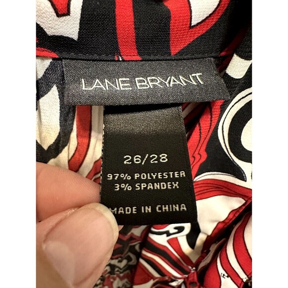 Vintage Lane Bryant Womans Top Sz 26/28 Retro Accordion Pleating Y2K Artsy Aztec - Picture 2 of 13